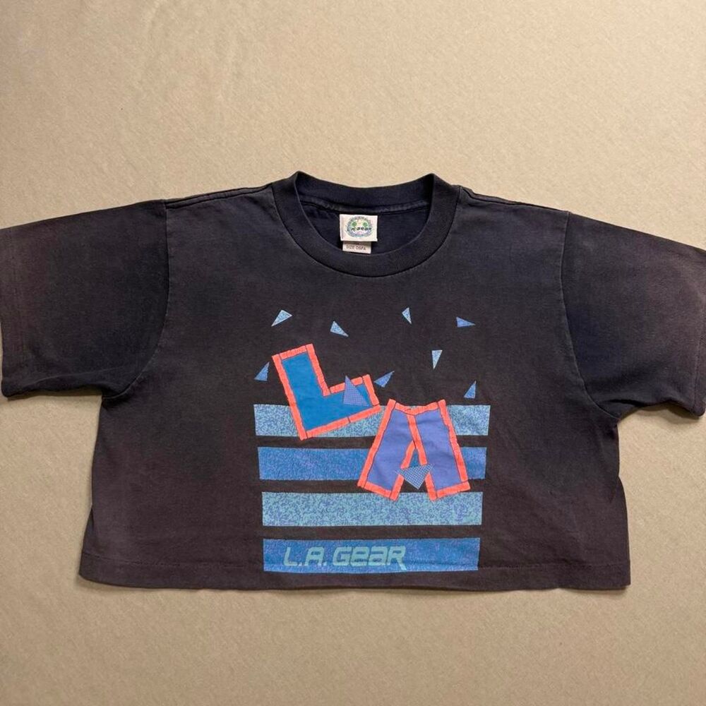 La-gear Women's Black and Navy Crop-top